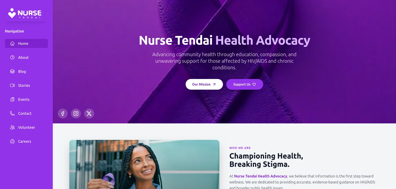 Nurse Tendai — Health advocacy platform screenshot
